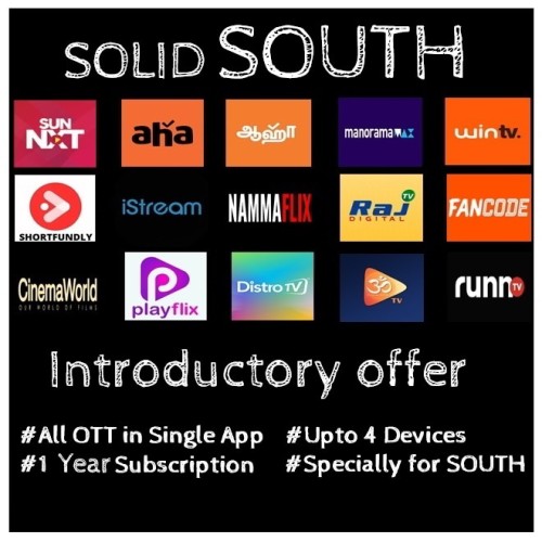 SOLID SOUTH ANNUALLY OTT BUNDLE PACK - 16 OTT Apps & 250+ Channels