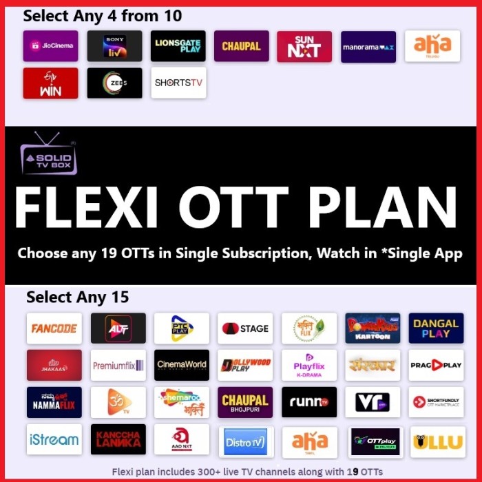 Create Your Perfect OTT Bundle with Flexi Plan