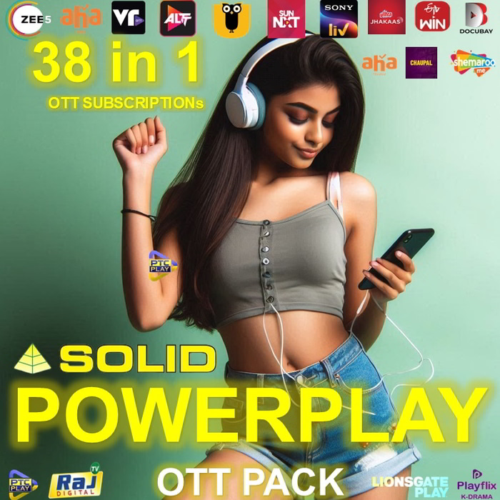 SOLID POWERPLAY PACK - 38 OTT Apps & 350+ Channels